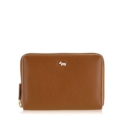 Medium tan leather 'Blair' zip around purse